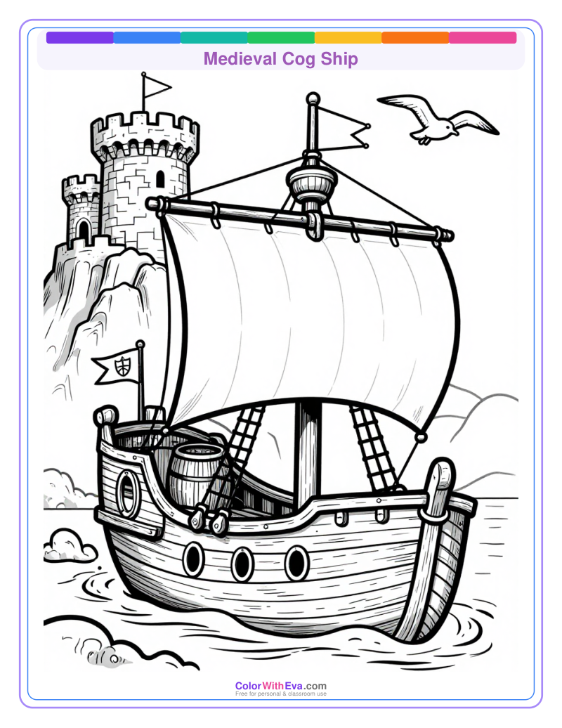 Medieval Cog Ship preview