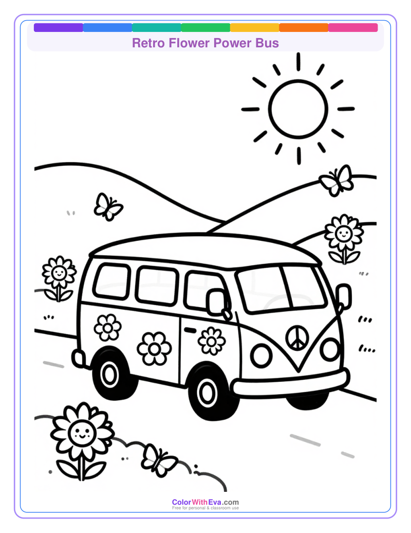 Retro Flower Power Bus preview