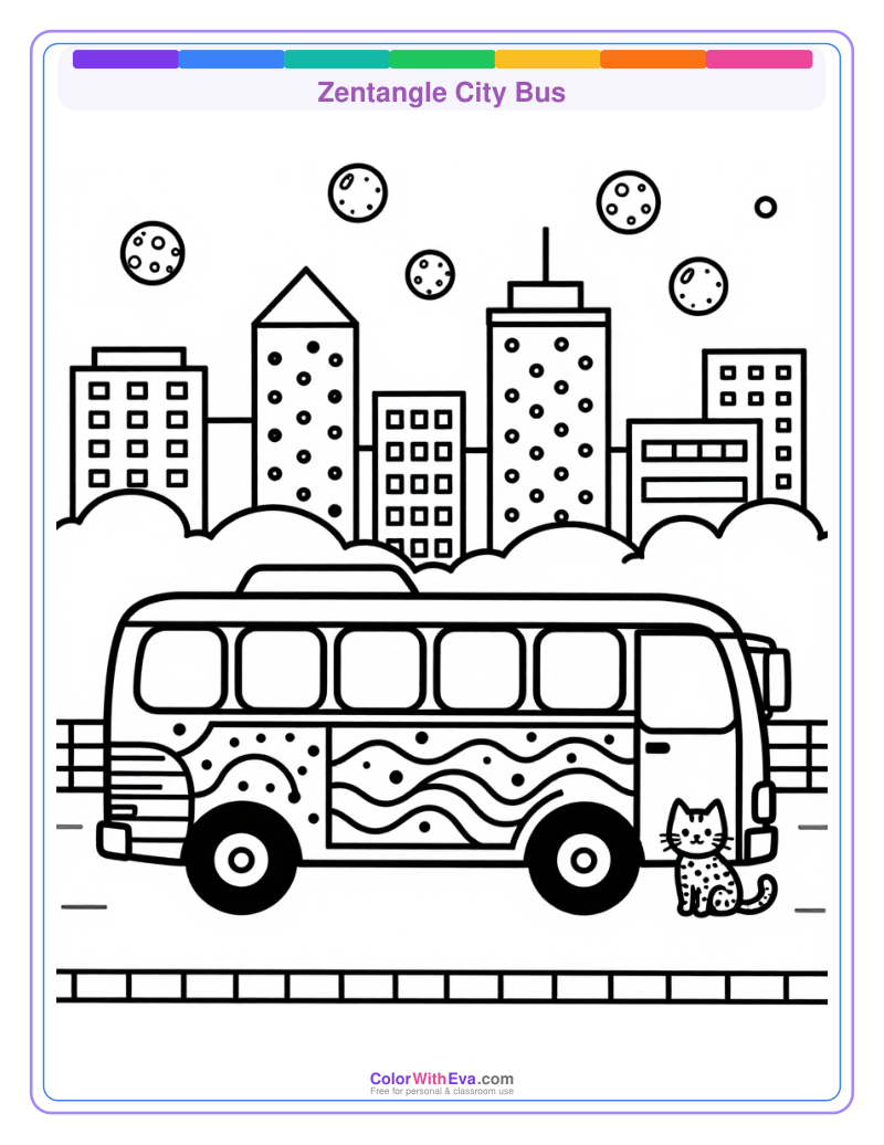 Zentangle City Bus preview