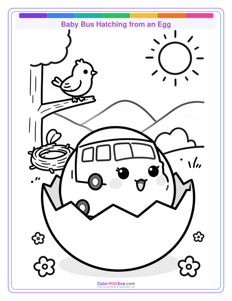 Baby Bus Hatching from an Egg thumbnail