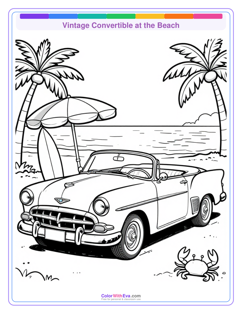 Vintage Convertible at the Beach thumbnail