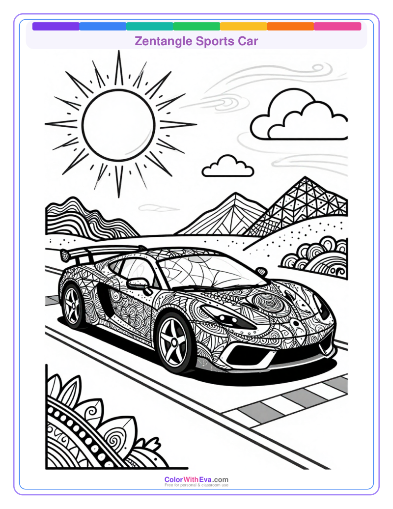 Zentangle Sports Car thumbnail