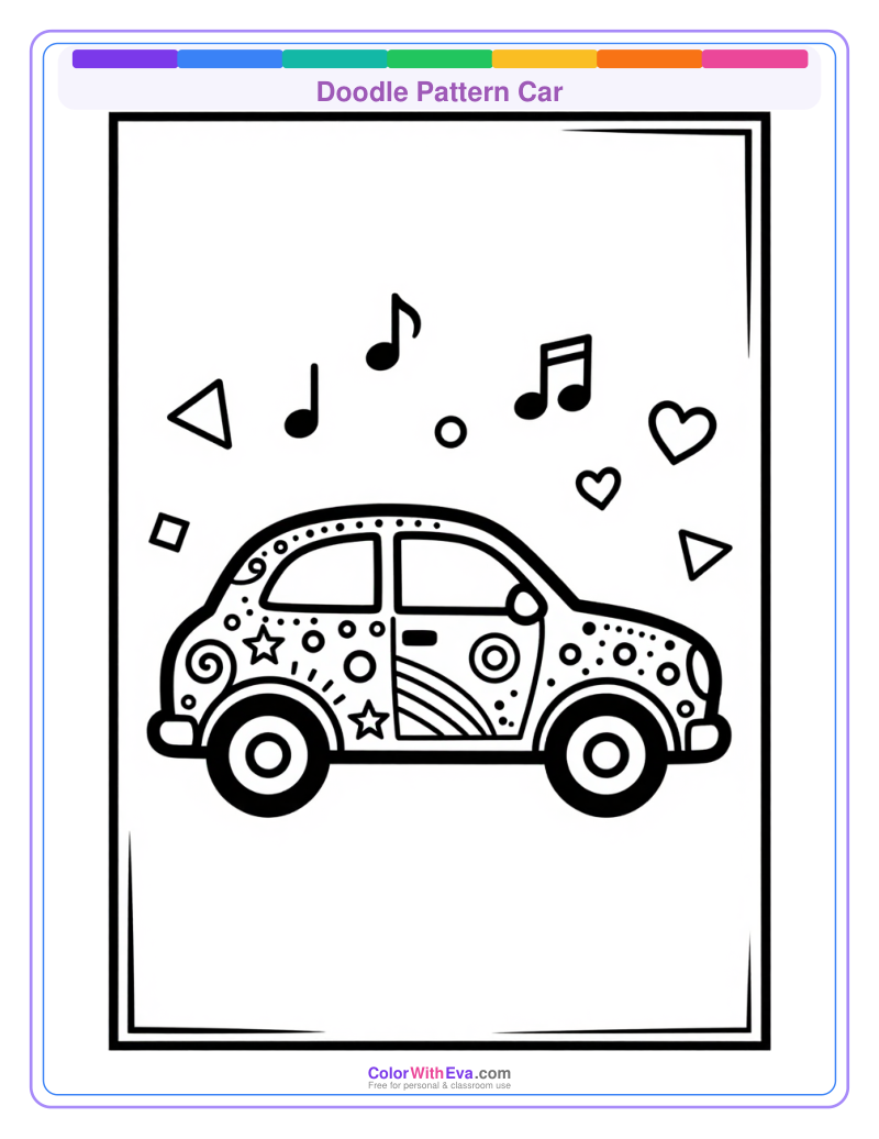 Doodle Pattern Car preview