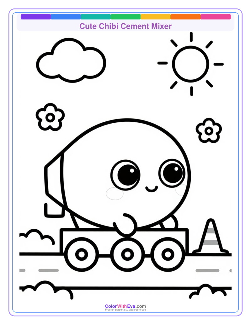 Cute Chibi Cement Mixer preview
