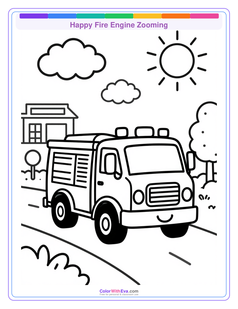 Happy Fire Engine Zooming preview