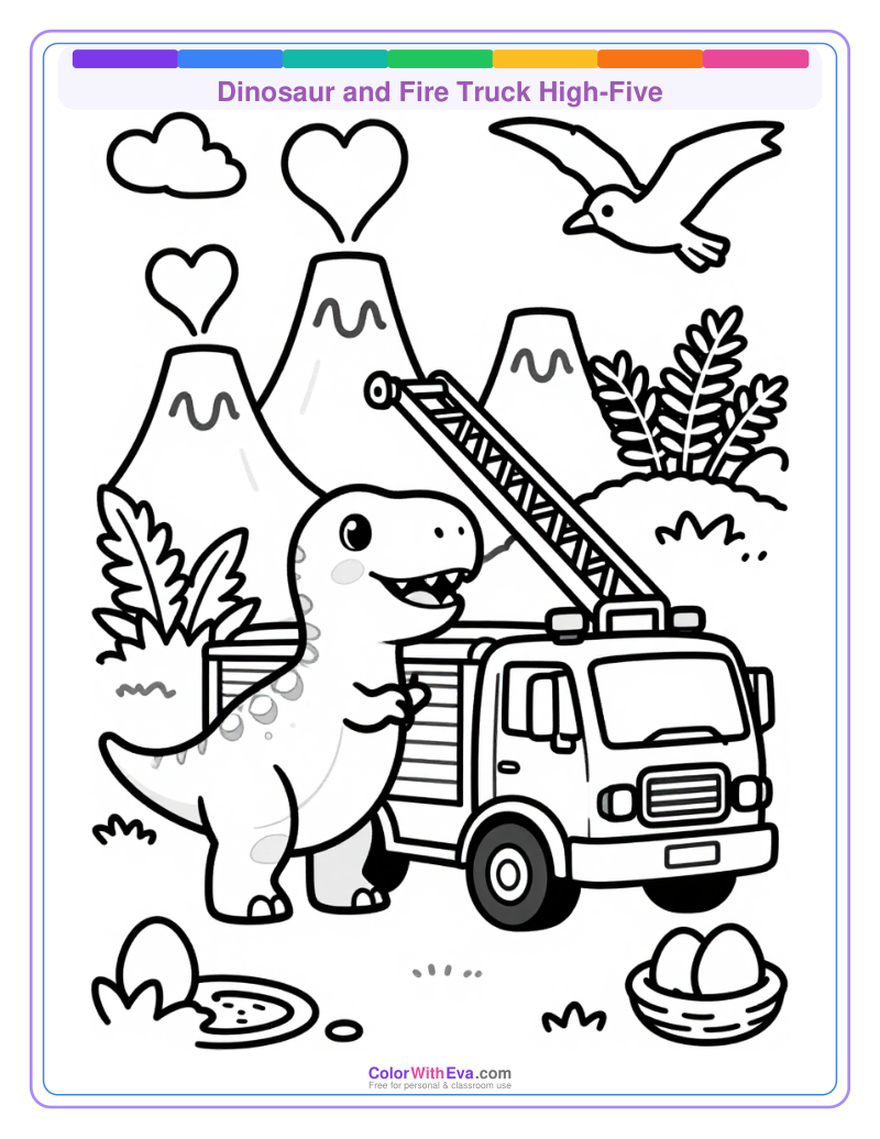 Dinosaur and Fire Truck High-Five thumbnail