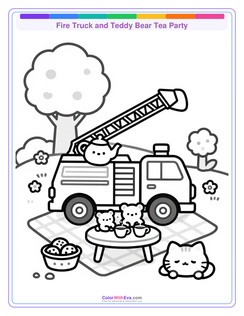 Fire Truck and Teddy Bear Tea Party thumbnail