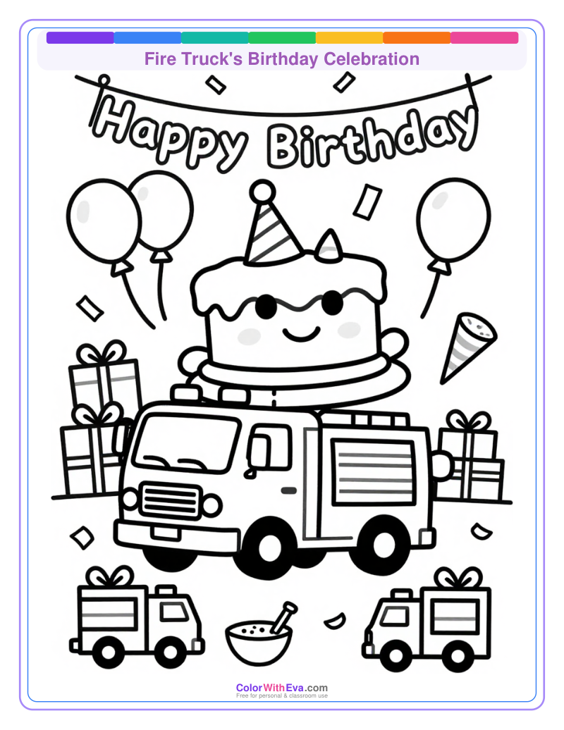 Fire Truck's Birthday Celebration thumbnail