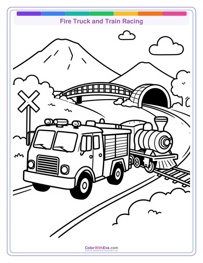 Fire Truck and Train Racing thumbnail