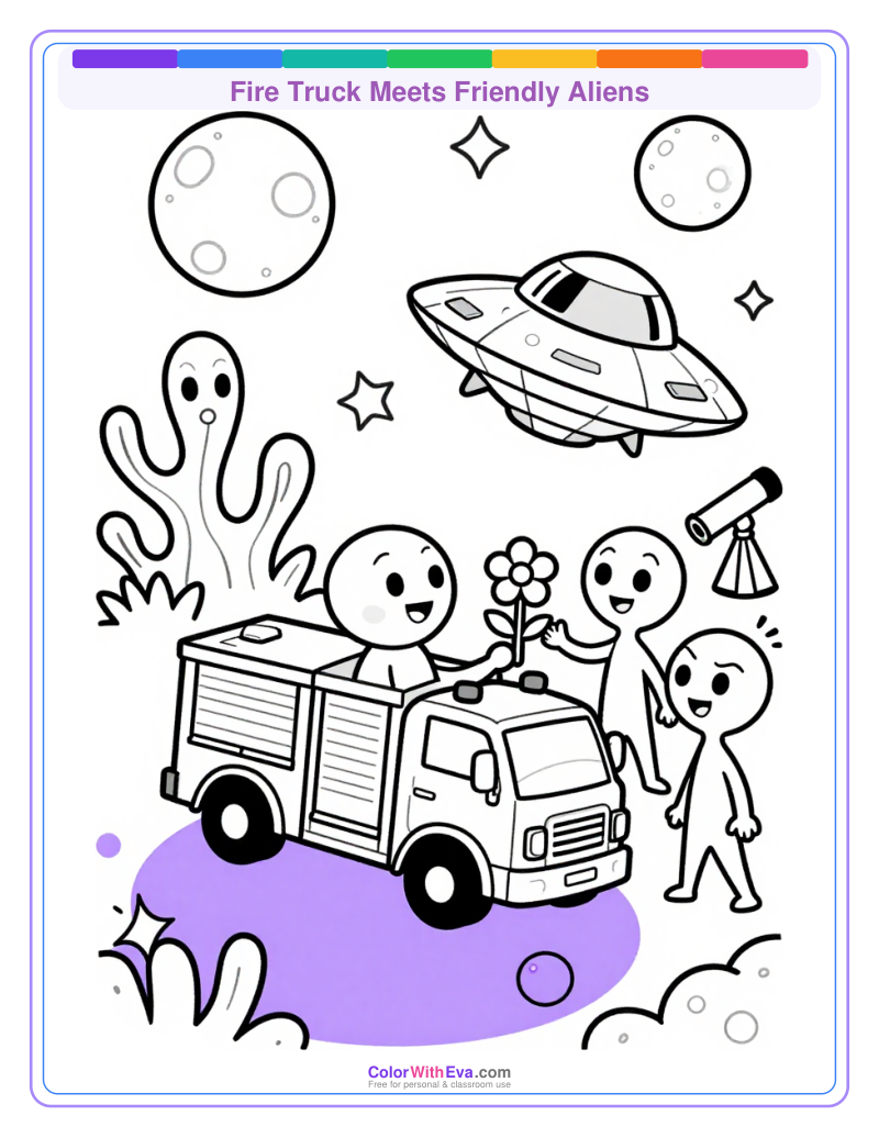 Fire Truck Meets Friendly Aliens thumbnail
