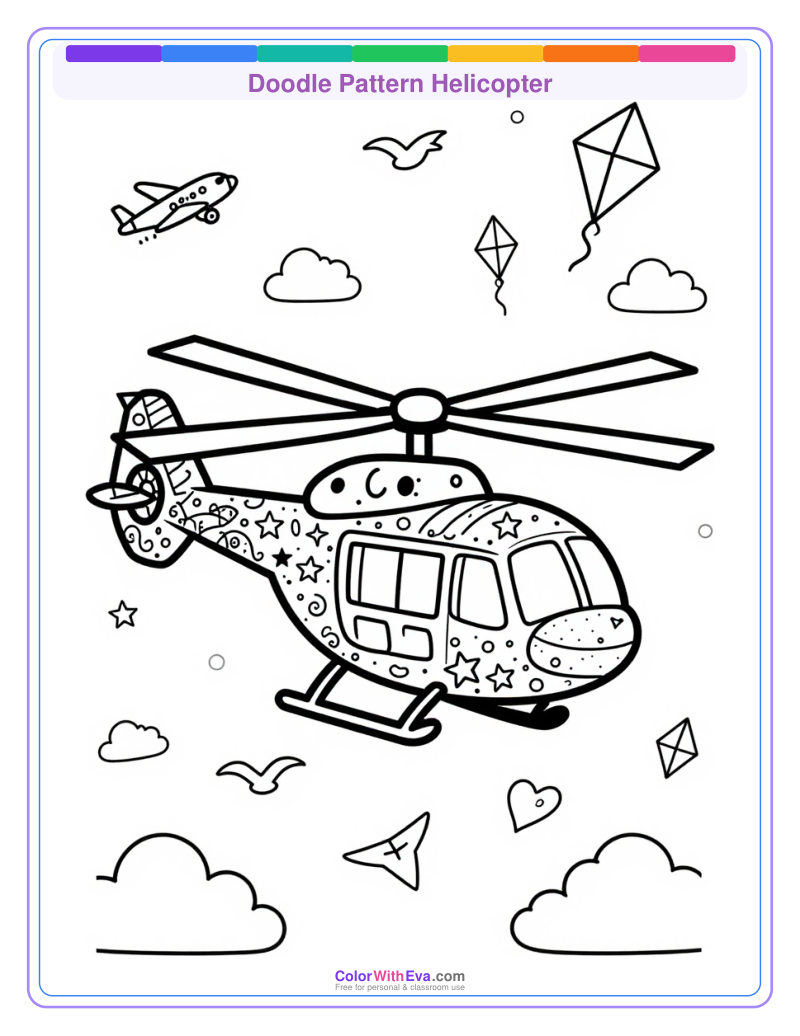 Doodle Pattern Helicopter preview