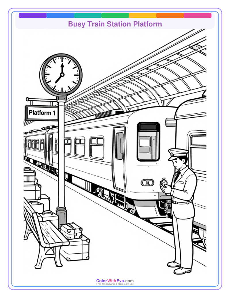 Busy Train Station Platform preview