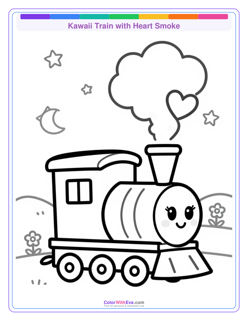 Kawaii Train with Heart Smoke preview