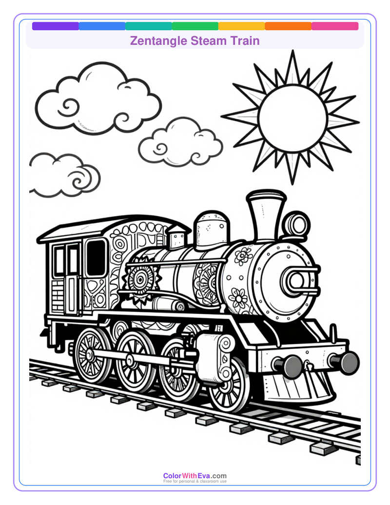 Zentangle Steam Train preview