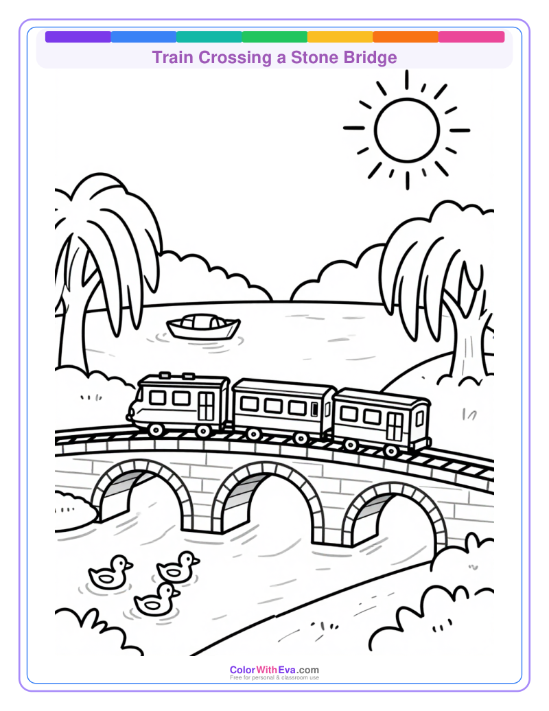 Train Crossing a Stone Bridge preview