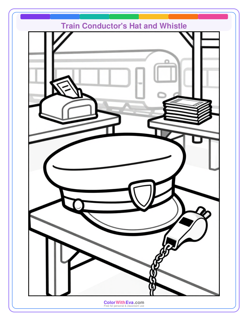 Train Conductor's Hat and Whistle preview