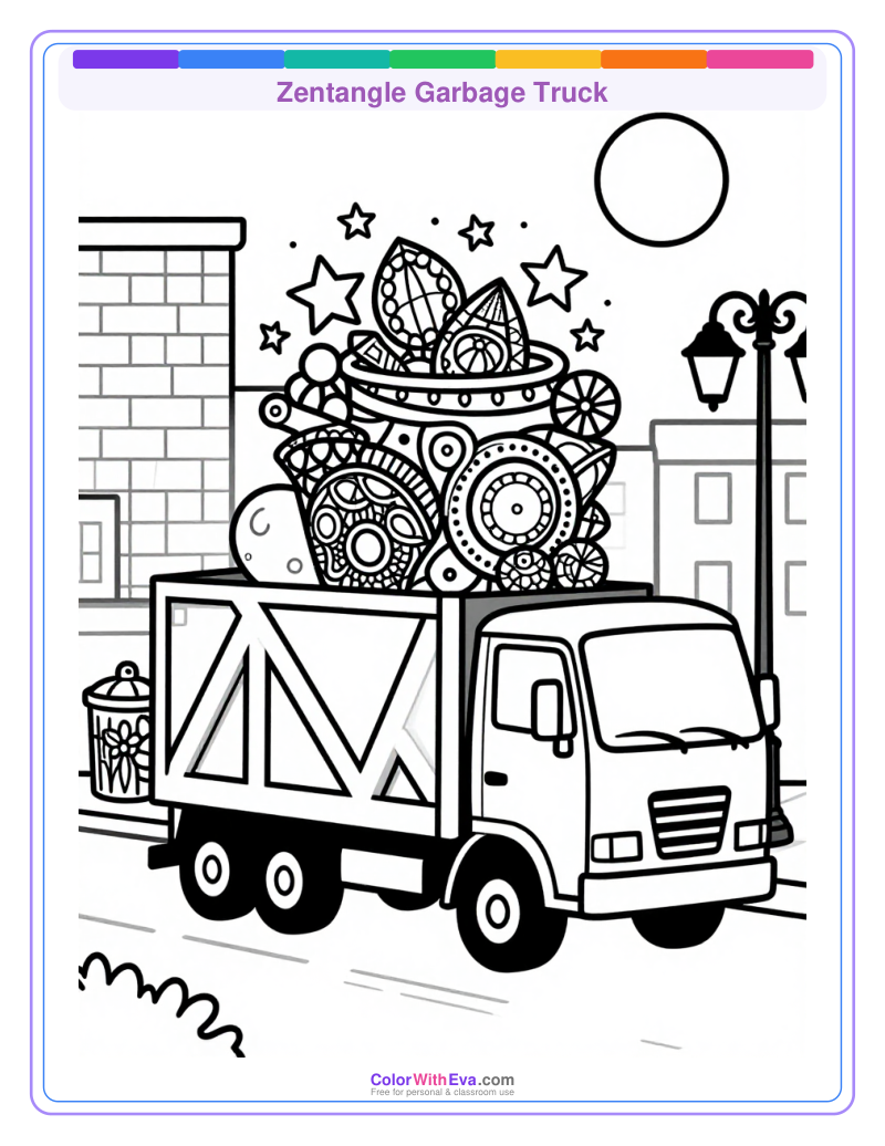 Zentangle Garbage Truck thumbnail
