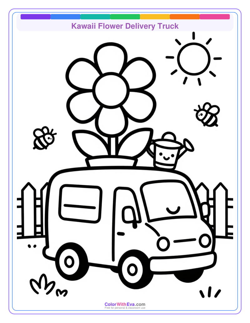 Kawaii Flower Delivery Truck preview
