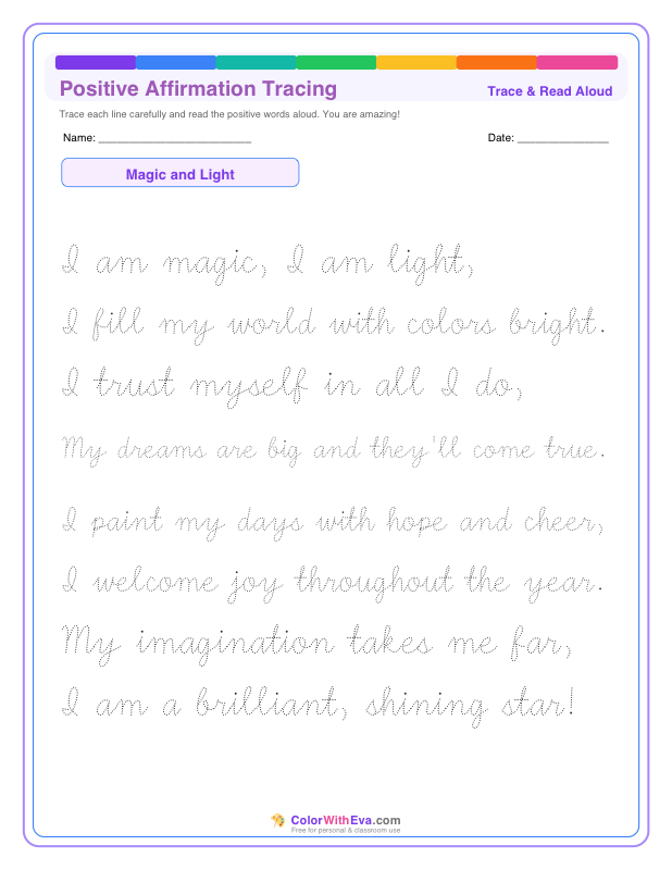 Positive Affirmation Tracing: Magic and Light thumbnail