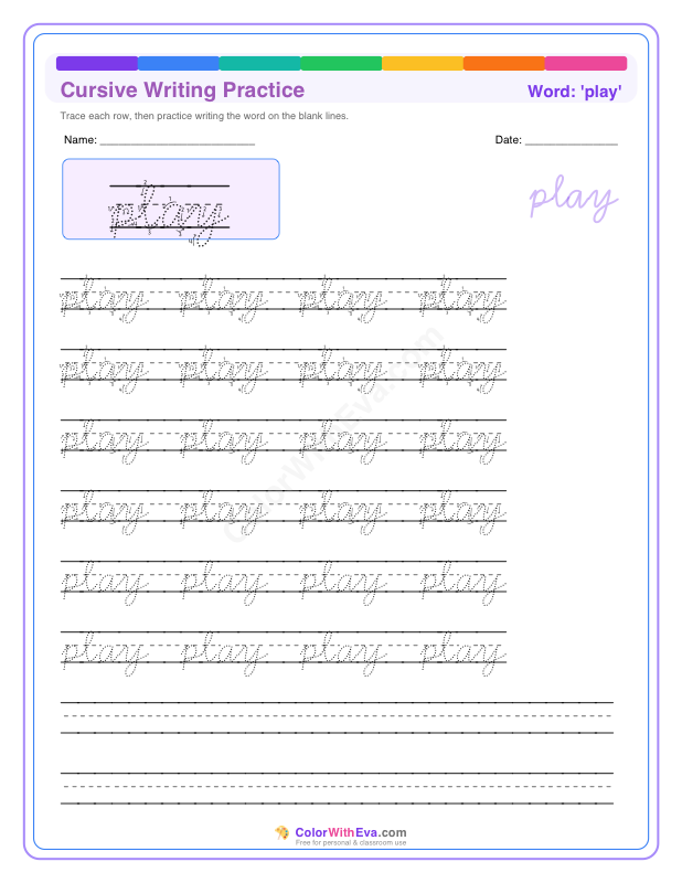 Cursive Writing Practice: play preview