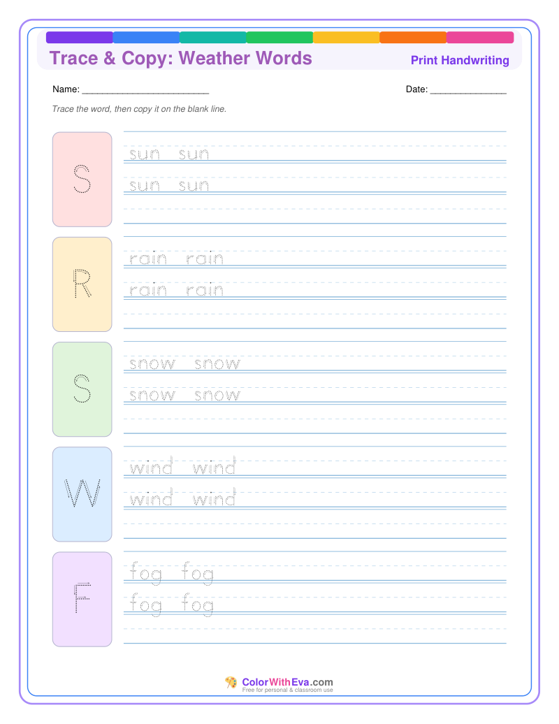 Trace & Copy: Weather Words thumbnail