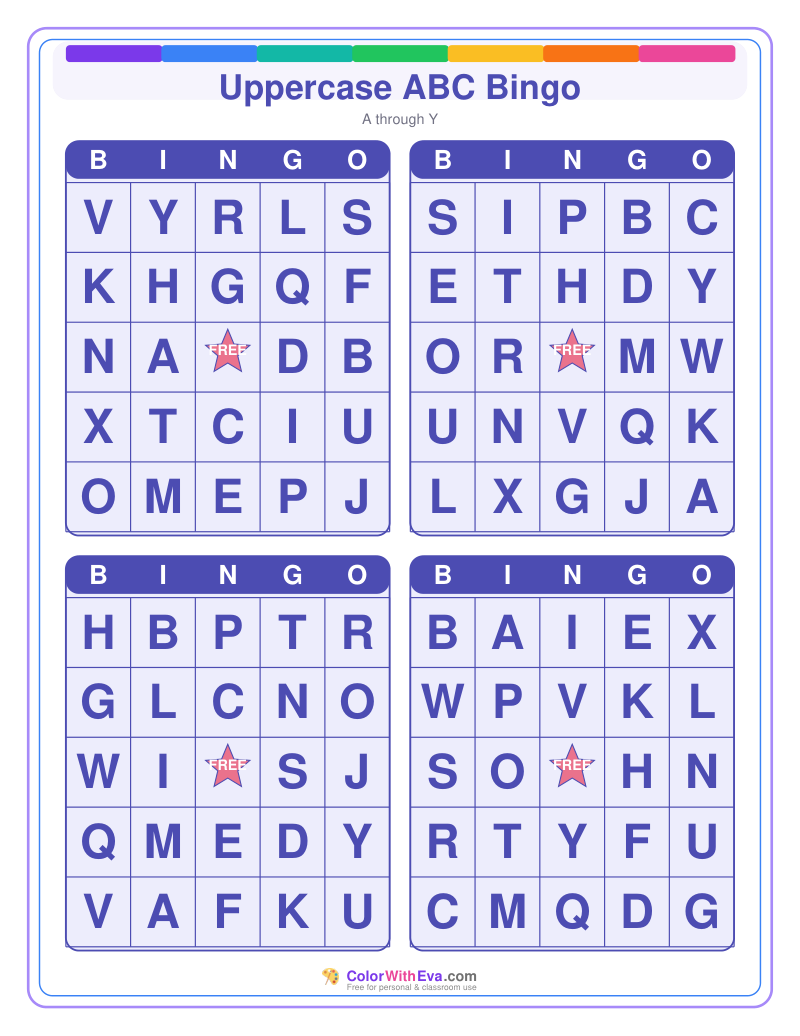 Uppercase ABC Bingo preview