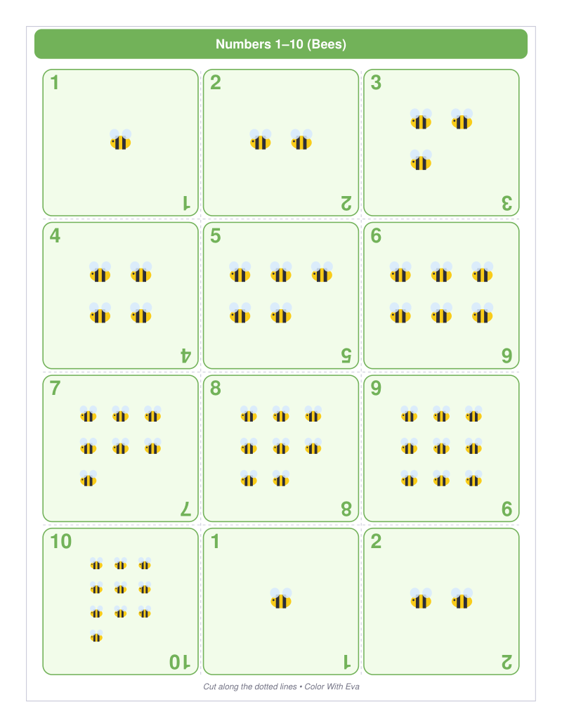 Numbers 1–10 (Bees) preview