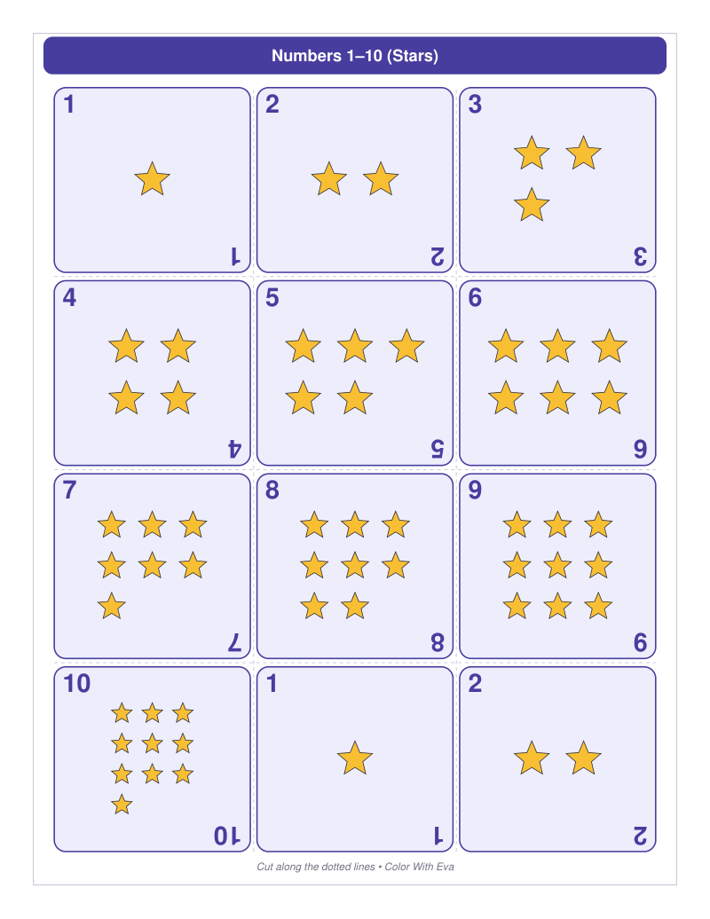 Numbers 1–10 (Stars) preview