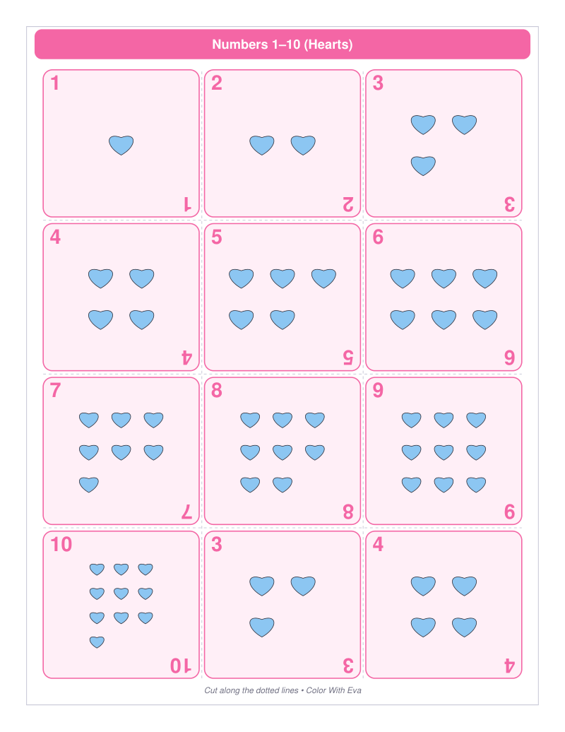 Numbers 1–10 (Hearts) preview