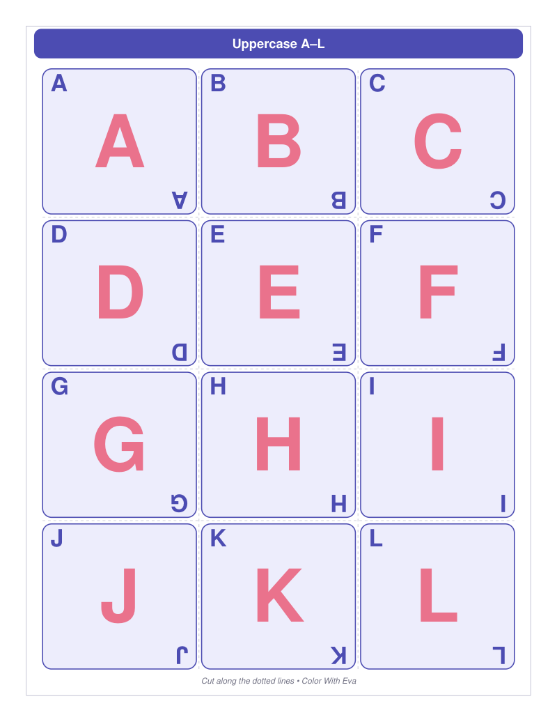 Uppercase A–L preview