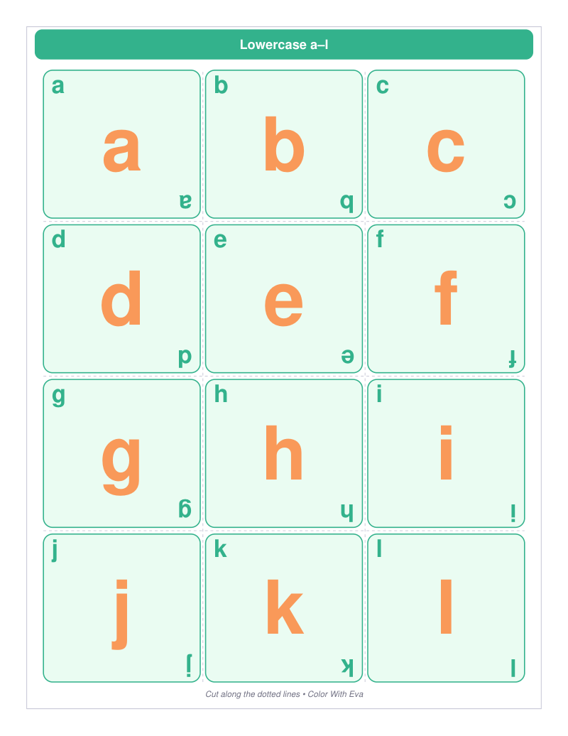 Lowercase a–l preview