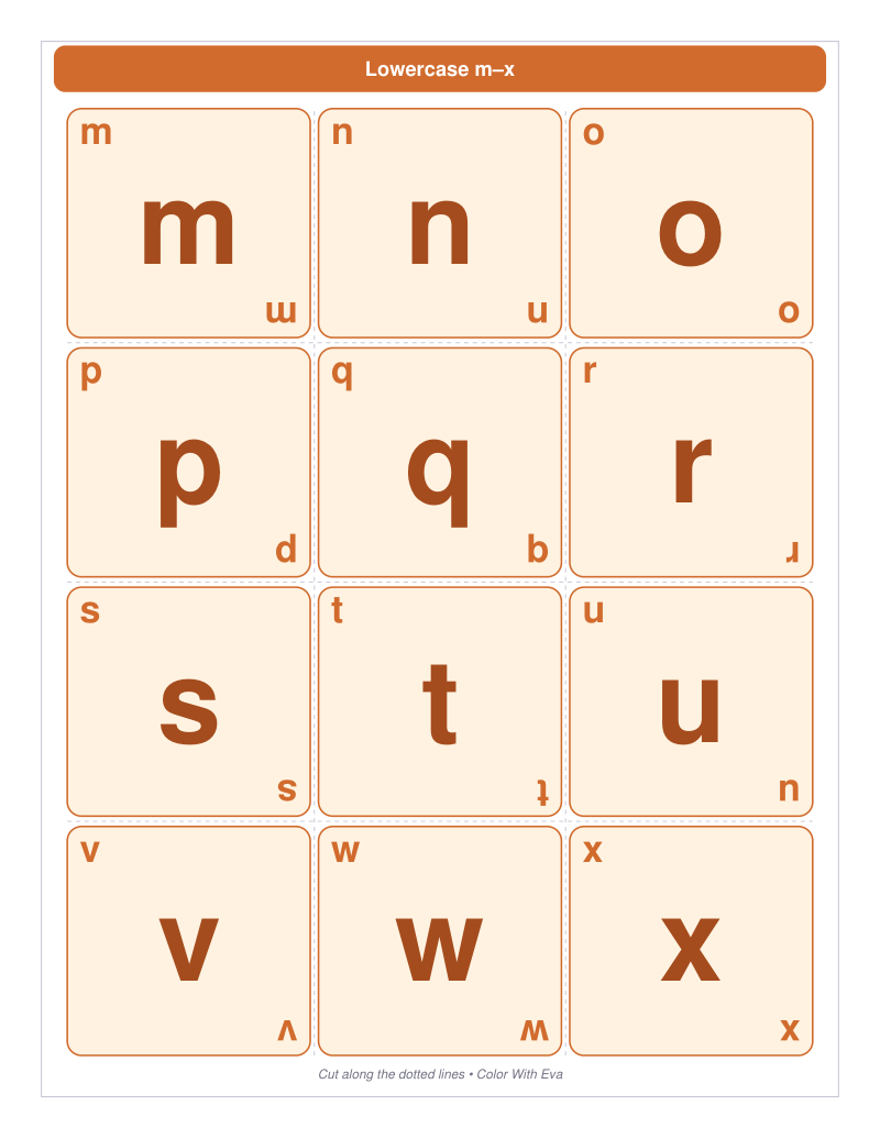 Lowercase m–x preview