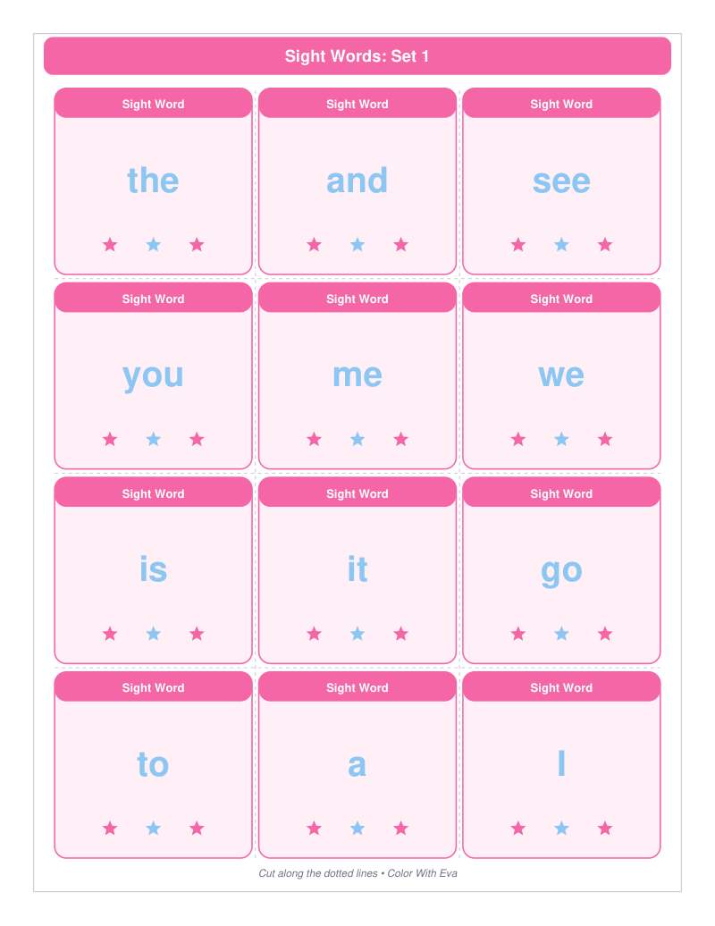 Sight Words: Set 1 preview