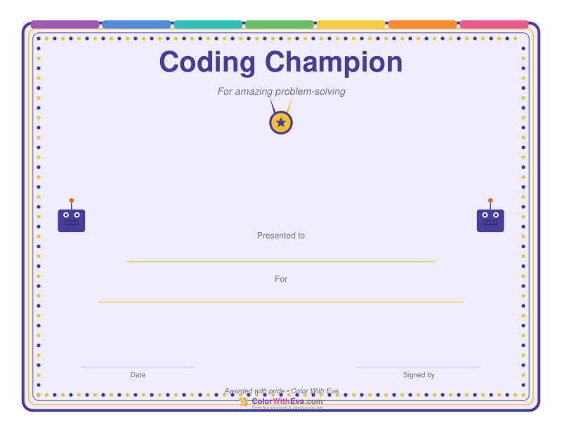 Coding Champion Certificate preview