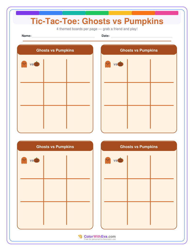 Tic-Tac-Toe: Ghosts vs Pumpkins preview