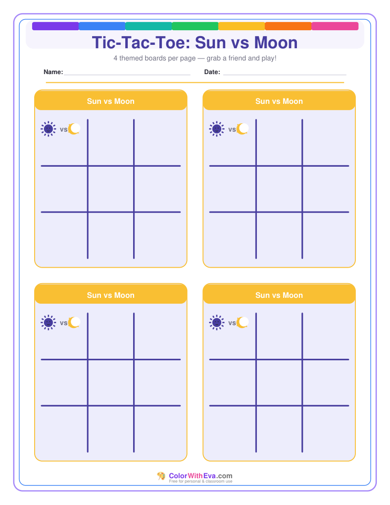 Tic-Tac-Toe: Sun vs Moon preview