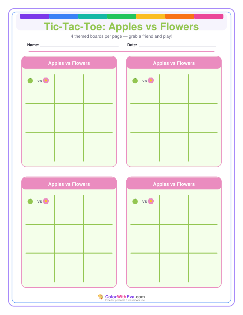 Tic-Tac-Toe: Apples vs Flowers preview