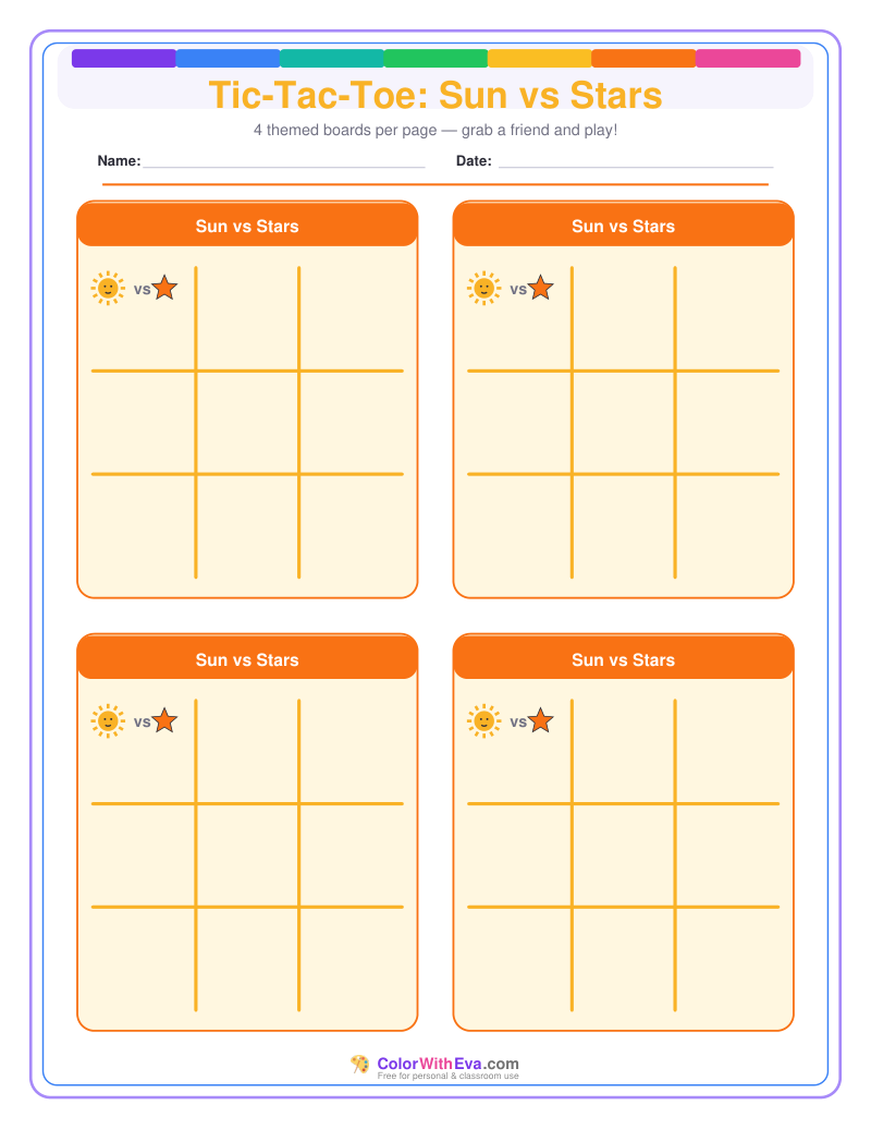 Tic-Tac-Toe: Sun vs Stars preview