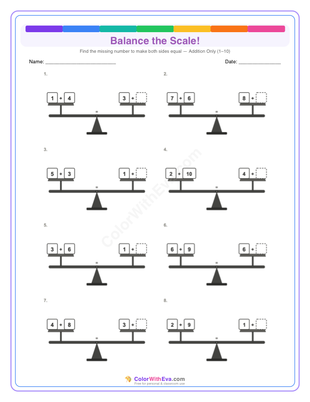 Balance the Scale: Level 1 (Set 2) thumbnail