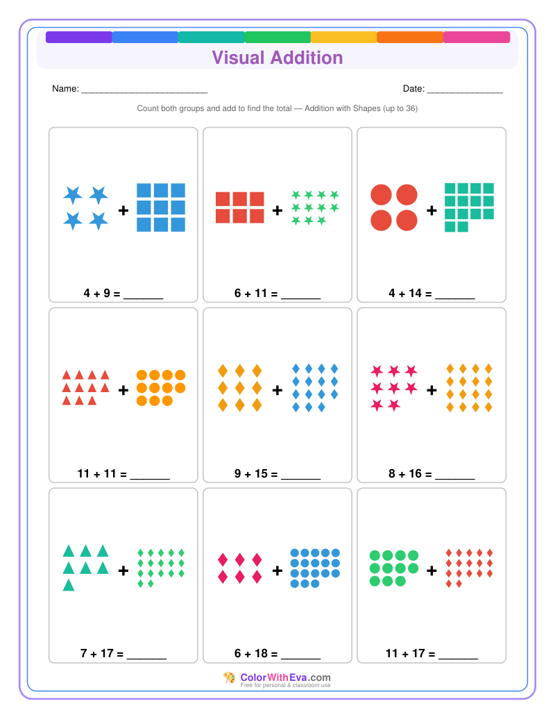 Visual Addition: Level 4 (Set 3) thumbnail