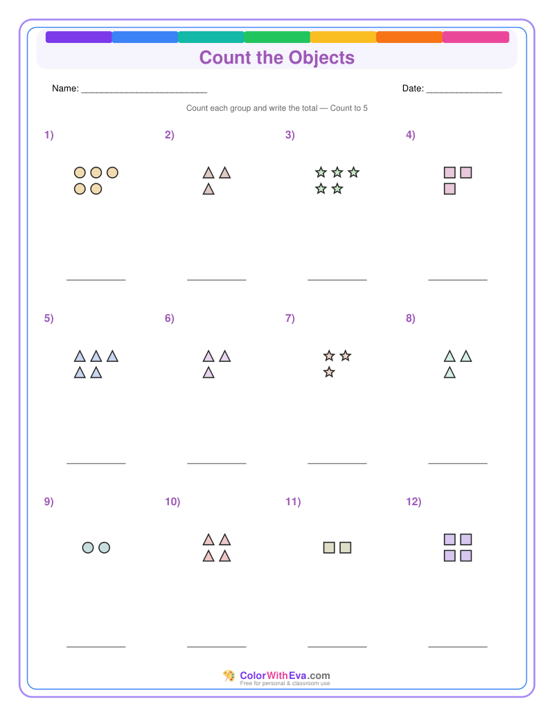Count the Objects: Level 1 (Set 1) preview