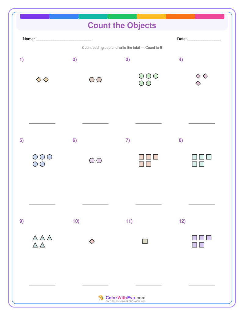 Count the Objects: Level 1 (Set 3) preview