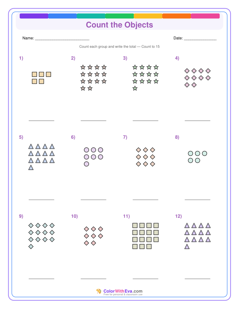 Count the Objects: Level 3 (Set 1) preview