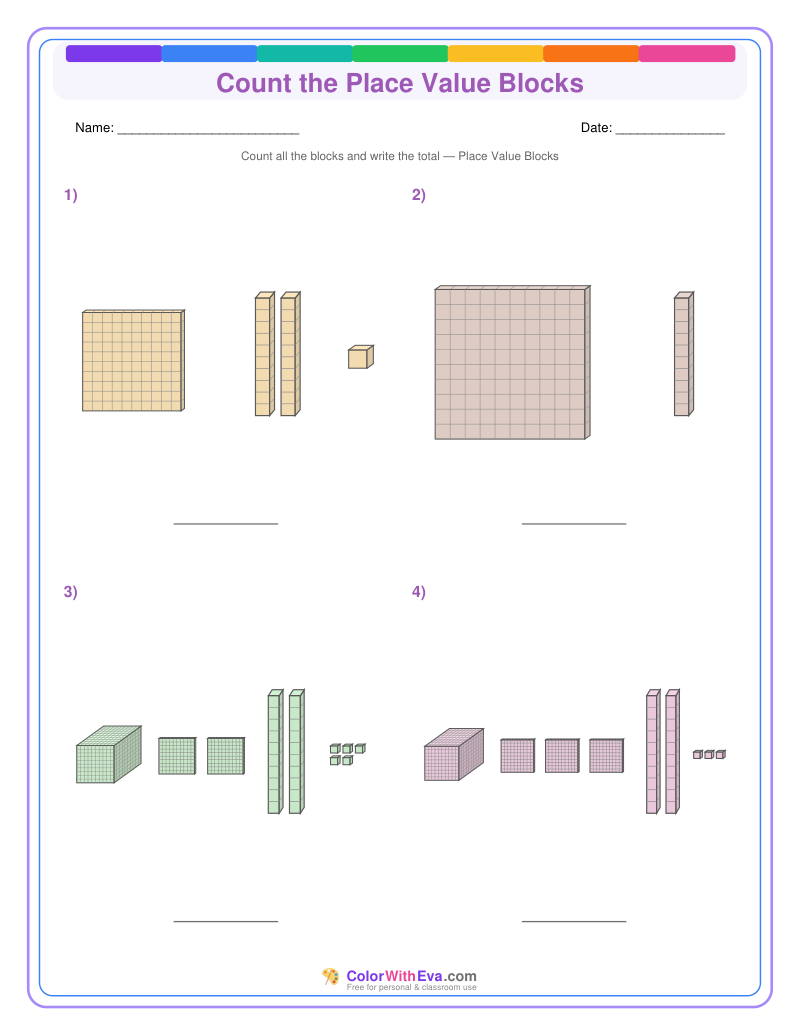 Count the Place Value Blocks (Set 1) preview