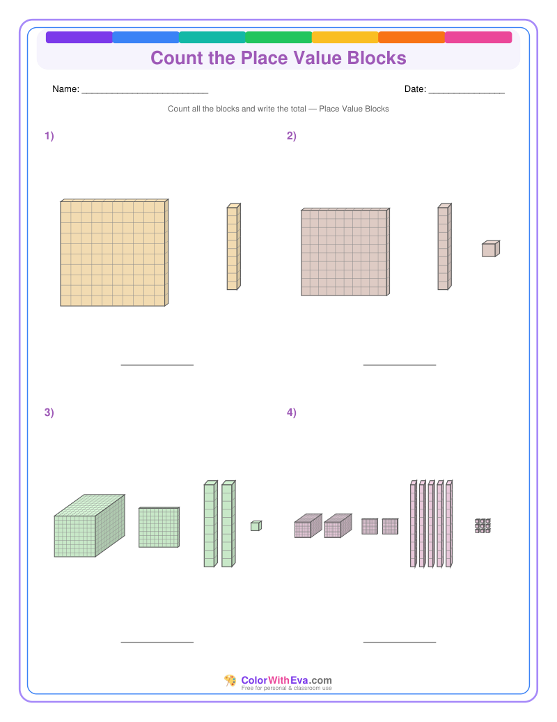 Count the Place Value Blocks (Set 4) preview