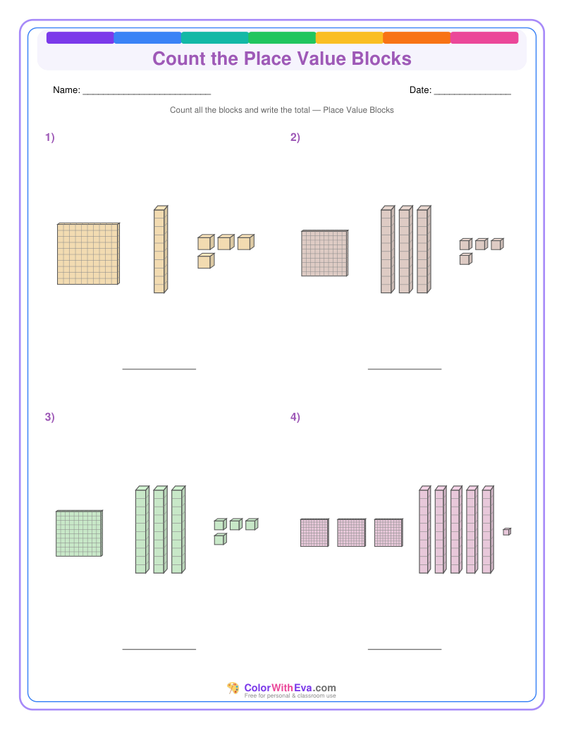 Count the Place Value Blocks (Set 5) preview