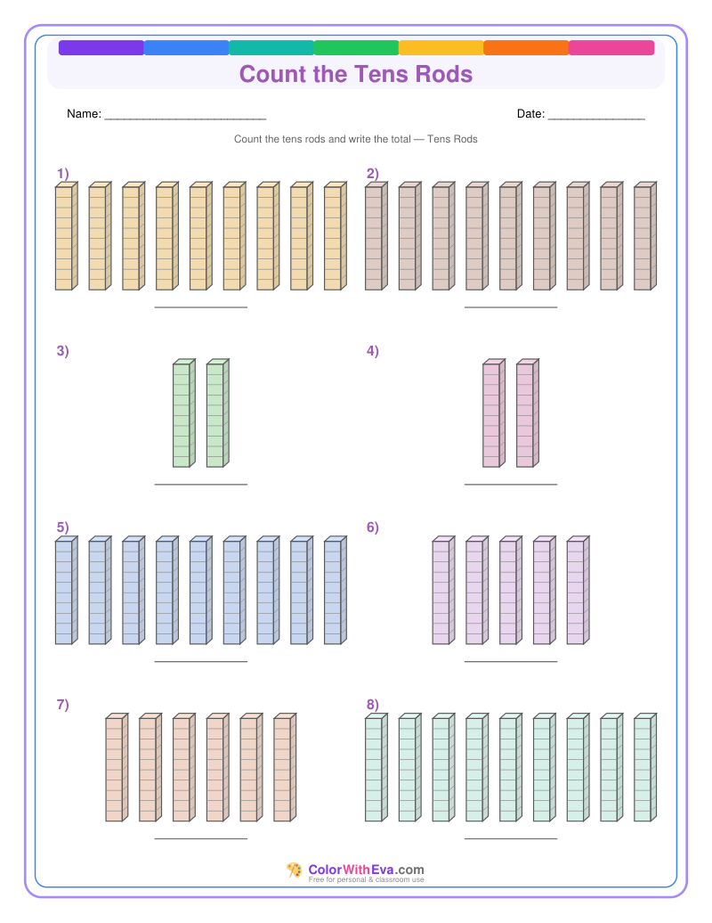Count the Tens Rods (Set 3) preview