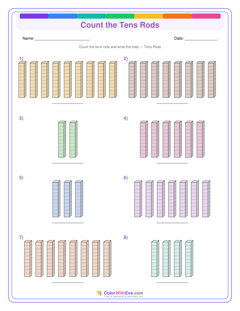 Count the Tens Rods (Set 5) preview