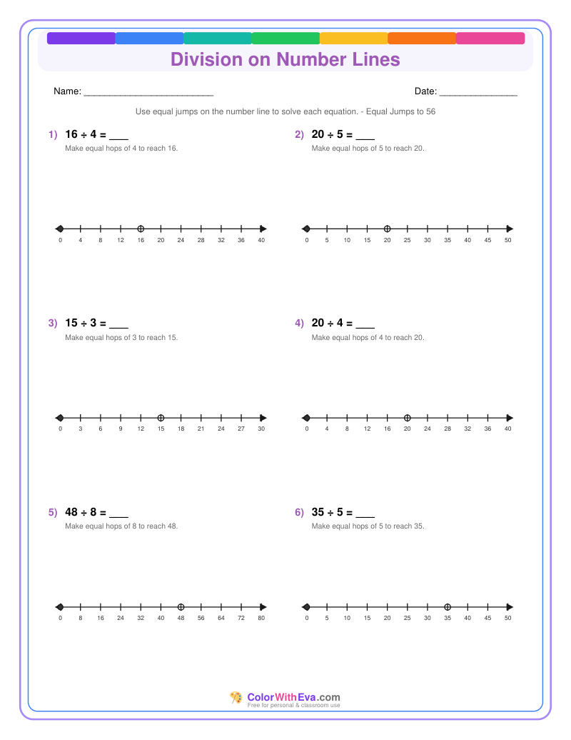Division on Number Lines: Level 3 (Set 3) thumbnail