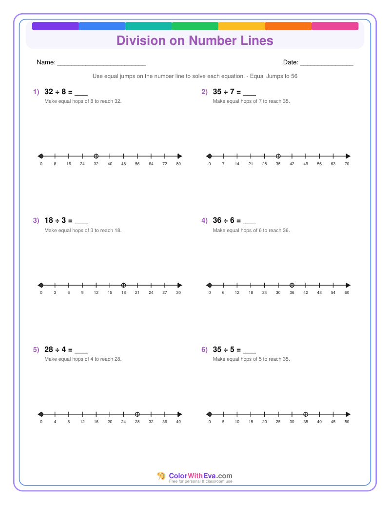 Division on Number Lines: Level 3 (Set 4) thumbnail